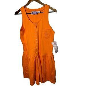 South Large Vintage orange one piece romper sleeveless jumper size large‎ 90s